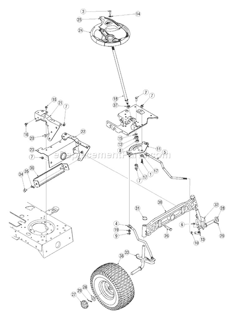 Page G Diagram and Parts List for 13AU615P755 2005 Yard Man Lawn Tractor